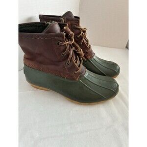 Sperry Top Sider Duck Boots Womens 6 Saltwater Waterproof Brown Ankle STS90998